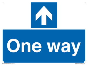 One way with up directional arrow